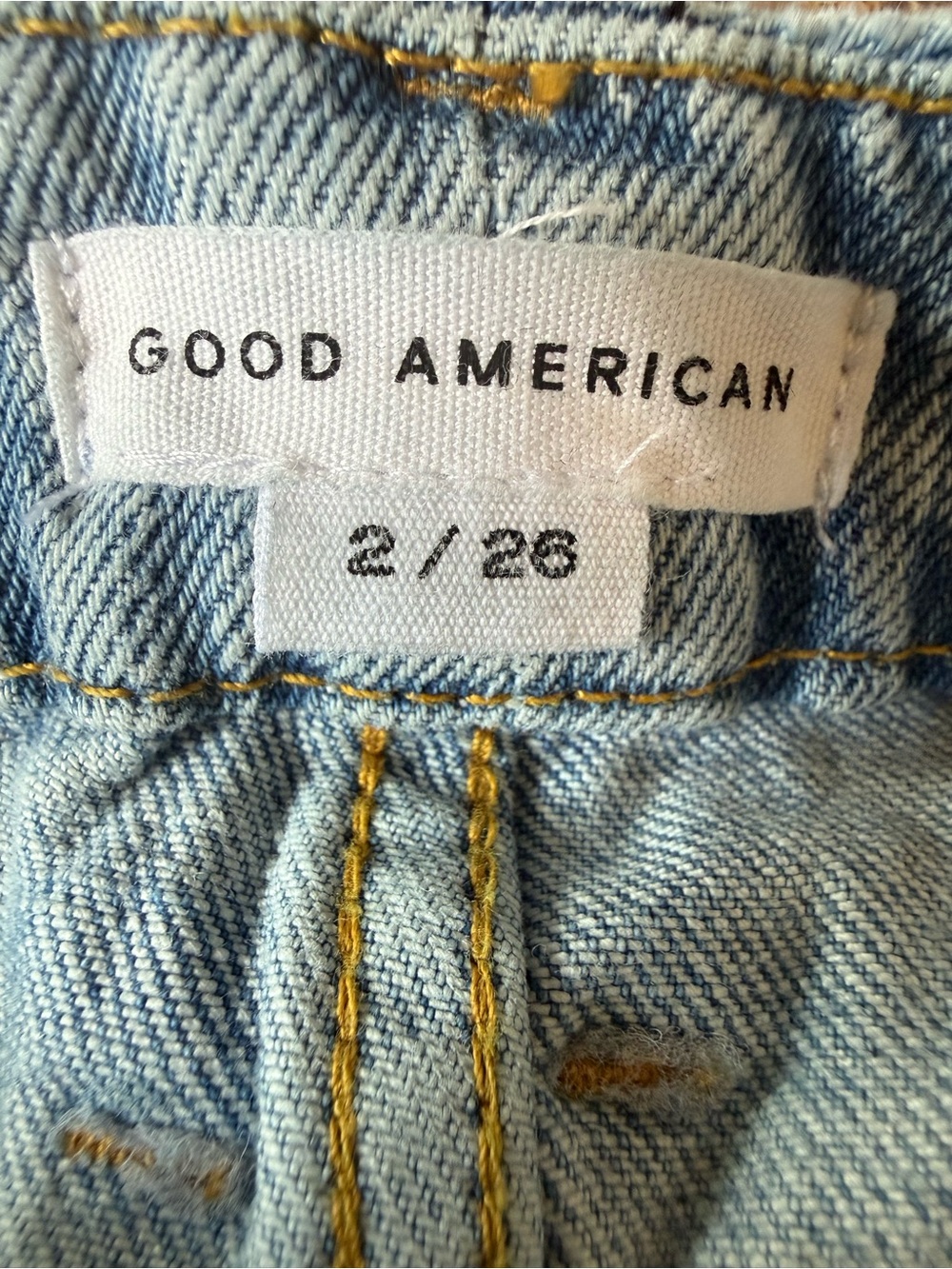 Good American Good Icon Straight Leg Jeans Indigo 118 Size 2/26 Raw Hem - Picture 4 of 4